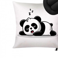 Almofada Moderna Com Zíper 43cm x 43cm + Almofada De Nó Escandinavo - Panda