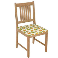 Assento De Cadeira Estampado 37cm X 37cm Tecido Misto Kit 04 Peças - Abóbora