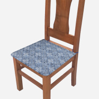 Assento De Cadeira Estampado 37cm X 37cm Tecido Misto Kit 04 Peças - Azulejos