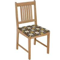Assento De Cadeira Estampado 37cm X 37cm Tecido Misto Kit 06 Peças - Café
