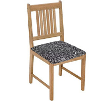 Assento De Cadeira Estampado 37cm X 37cm Tecido Misto Kit 08 Peças - Preto e Branco