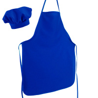 Avental De Cozinha 68cm X 48cm Com Chapéu Liso Tecido Oxford - Azul