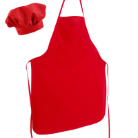 Avental De Cozinha 68cm X 48cm Com Chapéu Liso Tecido Oxford - Vermelho