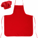 Avental De Cozinha 79cm X 68cm Grande Com Chapéu Liso Tecido Oxford - Vermelho