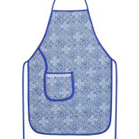 Avental De Cozinha Matelado 68cm X 48cm Estampado Com Forro Plastificado Tecido Misto - Azulejos
