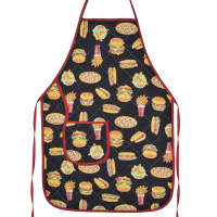 Avental De Cozinha Matelado 68cm X 48cm Estampado Com Forro Plastificado Tecido Misto - Fast Food