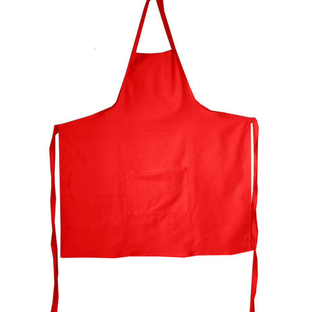 Avental Para Garçom 75cm x 70cm Grande Liso Com Bolso Tecido Oxford - Vermelho