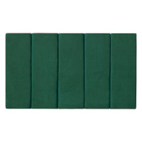 Cabeceira Solteiro Em Formato Linea Tecido Suede Com Módulo Estofado Kit 5 Peças - Verde