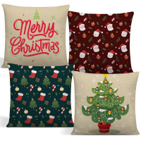 Capa De Almofada De Natal Com Zíper 43cm x 43cm Kit Com 04 Peças - Estampa 11
