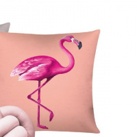 Capa De Almofada Moderna Com Zíper 43cm x 43cm + Almofada De Nó Escandinavo - Flamingo