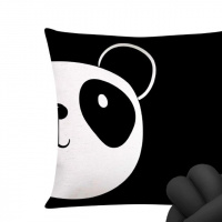 Capa De Almofada Moderna Com Zíper 43cm x 43cm + Almofada De Nó Escandinavo - Panda