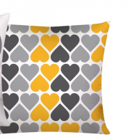 Capa De Almofada Moderna Com Zíper 43cm x 43cm Kit Com 04 Peças - Love Amarelo