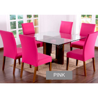 Capa Para Cadeira De Jantar Em Malha Gel Lisa - Pink