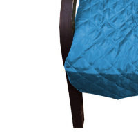 Capa Para Cadeira Poltrona Matelada Sem Braços Com Fita De Fixação E Assento De 55Cm - Azul Celeste
