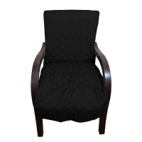 Capa Para Cadeira Poltrona Matelada Sem Braços Com Fita De Fixação E Assento De 55Cm - Preto