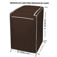 Capa Para Máquina De Lavar Roupa Tamanho G = 66cm x 73cm x 102cm - Tabaco