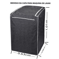 Capa Para Máquina De Lavar Roupa Tamanho M = 63cm x 68cm x 101cm - Chumbo
