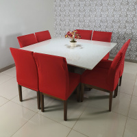 Capas Para Cadeiras De Jantar 04 Peças Em Malha Gel Lisa - Vermelho
