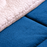 Coberdrom Casal King 2,60m X 2,40m Manta Microfibra E Sherpa Lã Pele de Carneiro Fuji - Azul Royal
