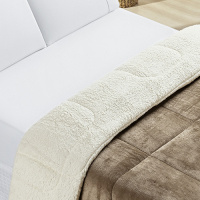 Coberdrom Casal Padrão 2,10m X 2,40m Manta Com Sherpa Everest - Cáqui