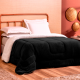 Coberdrom Casal Queen 2,20m X 2,40m Manta Microfibra E Sherpa Lã Pele de Carneiro Fuji - Preto