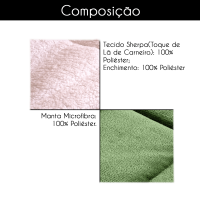 Coberdrom Casal Queen 2,20m X 2,40m Manta Microfibra E Sherpa Lã Pele de Carneiro Fuji - Verde Claro