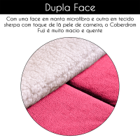 Coberdrom Casal Queen 2,40m X 2,20m Manta Microfibra E Sherpa Lã Pele de Carneiro Maya - Pink