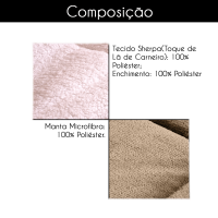Coberdrom Solteiro 2,40m X 1,60m Manta Microfibra E Sherpa Lã Pele de Carneiro Fuji - Avelã