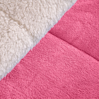 Coberdrom Solteiro 2,40m X 1,60m Manta Microfibra E Sherpa Lã Pele de Carneiro Fuji - Pink