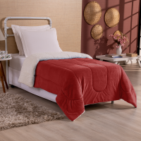 Toalha mesa toile de jouy vermelho com babado xadrez vermelho - kasa 57