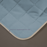Cobertor Cobre Leito Casal Com Sherpa Dupla Face Kit 03 Peças - Azul