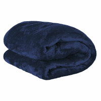 Cobertor Manta Microfibra Felpuda Casal 2,20m X 1,80m Com Toque Aveludado  - Azul Marinho