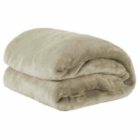 Cobertor Manta Microfibra Felpuda Casal 2,20m X 1,80m Com Toque Aveludado  - Cáqui