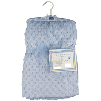 Cobertor Para Bebê Microfibra De Bolinhas 1,50m X 1,00m Com Cabide Sweet Baby - Azul