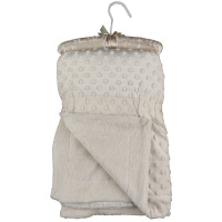 Cobertor Para Bebê Microfibra De Bolinhas 1,50m X 1,00m Com Cabide Sweet Baby - Marfim