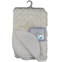 Cobertor Para Bebê Peludinho De Florzinha 1,50m X 1,00m Com Cabide Petit Baby - Branco
