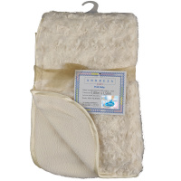 Cobertor Para Bebê Peludinho De Florzinha 1,50m X 1,00m Com Cabide Petit Baby - Marfim