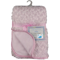 Cobertor Para Bebê Peludinho De Florzinha 1,50m X 1,00m Com Cabide Petit Baby - Rosa