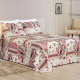 Cobre Leito Casal Padrão Estampado 03 Peças Tecido Piquet  Arezzo - Patchwork Vermelho