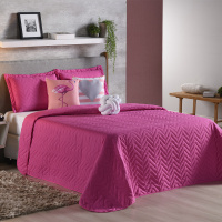 Cobre Leito Casal Queen Fininho 8 Peças Luxo - Flamingo