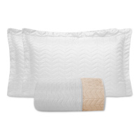 Cobre Leito Casal Queen Dupla Face Matelado Micropercal Kit 03 Peças Constantini - Branco Com Palha