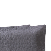 Cobre Leito King Matelado Liso Percal 200 Fios 03 Peças Tous Les Jours - Cinza