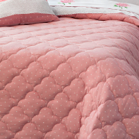 Cobre Leito Queen Tecido Misto Matelado Kit 07 Peças Athena- Rosê