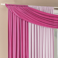 Cortina Alana Tecido Malha 3,00M x 2,50M Para Varão Simples - Pink/Rosa