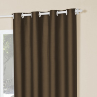 Cortina Corta Luz Blackout Com Ilhós Em PVC 2,80M x 1,60M Para Varão Simples - Tabaco