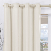 Cortina Corta Luz PVC Com Voal 2,00M x 1,70M Para Varão Simples - Palha