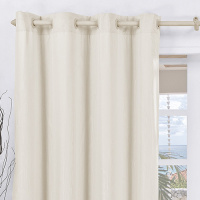 Cortina Corta Luz PVC Com Voal 4,00M x 2,80M Para Varão Simples - Palha
