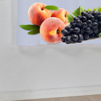 Cortina De Cozinha Estampada Tecido Oxford 2,20M x 1,45M Para Varão Simples - Frutas Novas