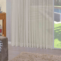 Cortina De Trilho Tecido Voal Linho 4,00M x 2,60M Decor - Palha