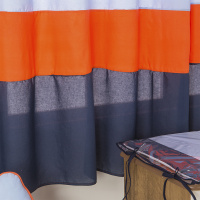 Cortina Para Quarto De Bebê 2,70m x 1,50m Para Varão Simples Tecido Misto Menino Raposinha - Azul Claro